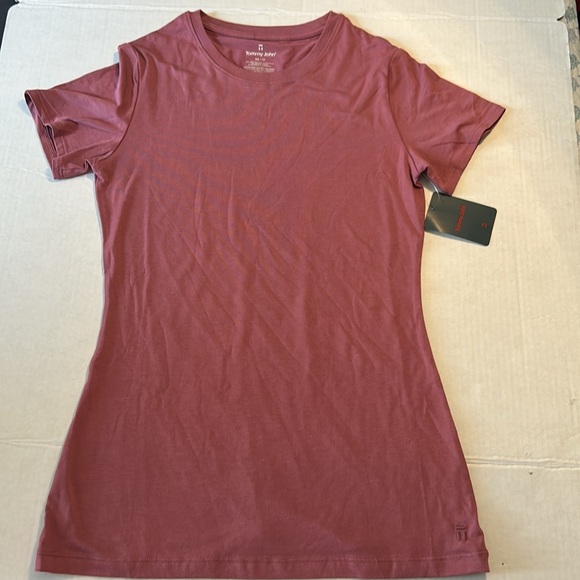 Tommy John XSmall Top Second Skin Crew Neck Tee in Deco Rose NWT - Picture 2 of 6